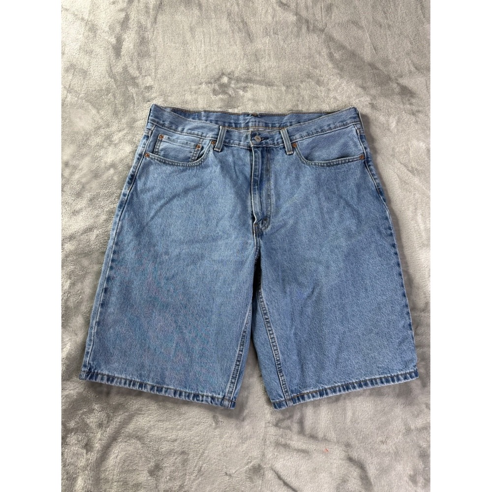 Levi Strauss & CO. Shorts 469 Loose Mens Size 36 Blue Finished Hem Baggy Skater